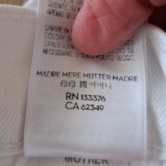 Mother Jeans TOMCAT Roller Chew White Almost Innocent sz27 Chewed hem/pocket - Picture 16 of 16